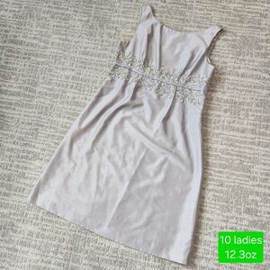Eliza J womens beaded special occasion dress silver size 10